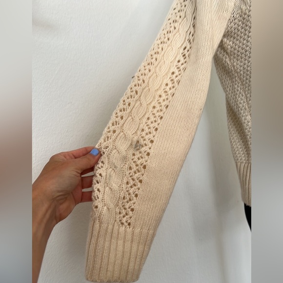 J.Crew Ruffle Front Cable Knit Turtleneck Sweater Size Small - Picture 5 of 9